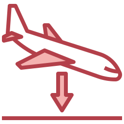 Airplane arriving icon