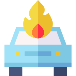 Burning car icon