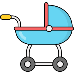 carrito de bebé icono