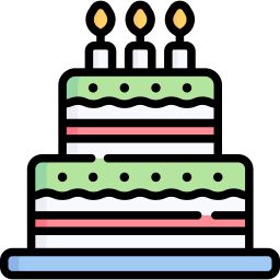 pastel de cumpleaños icono