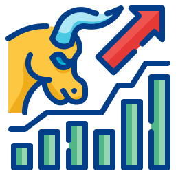 mercato in rialzo icona