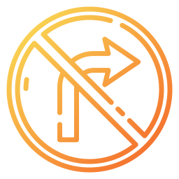 No turn right icon