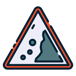 Falling rocks icon