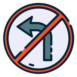 좌회전 금지 icon