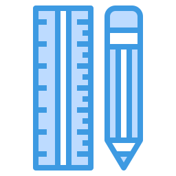 Pencil and ruler icon