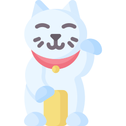 gato chino de la suerte icono