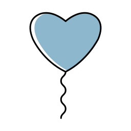 Heart balloon icon