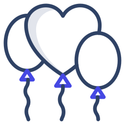 Воздушный шар в форме сердца иконка