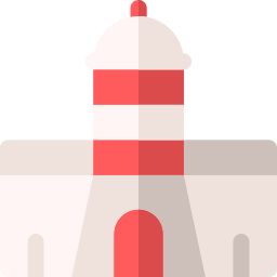 leuchtturm mit grünem punkt icon
