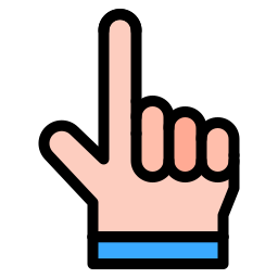 mano señalando icono