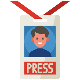 tarjeta de prensa icono