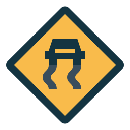 Slippery road icon