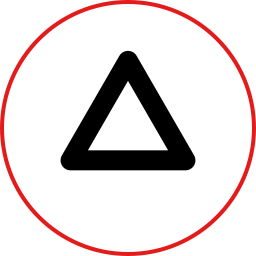 botón triangular icono