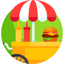wózek z burgerami ikona