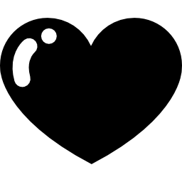 czarny kształt serca ikona