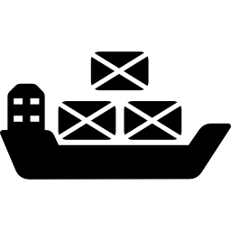 containers op oceanisch schip icoon