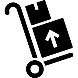 levering pakketten op een karretje icoon
