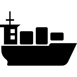 Sea ship with containers icon