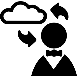 Cloud exchanging transference of data icon