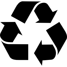 znak trójkątnych strzałek do recyklingu ikona
