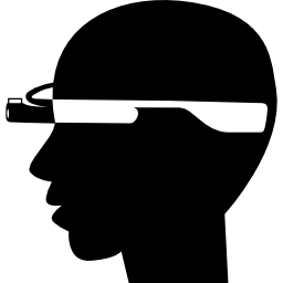 lato della testa dell'uomo calvo con gli occhiali google icona