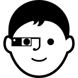 rosto de criança com óculos do google Ícone