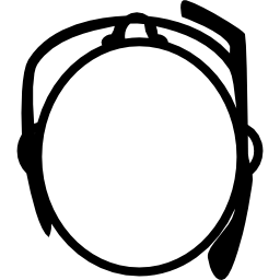 gafas de google en una cabeza desde la vista superior icono
