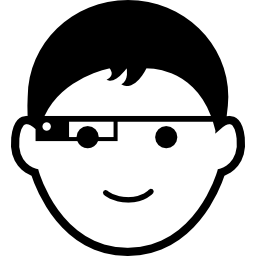 twarz chłopca w okularach google ikona