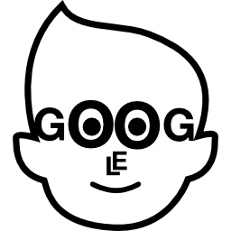 Glasses with google shape on a boy icon