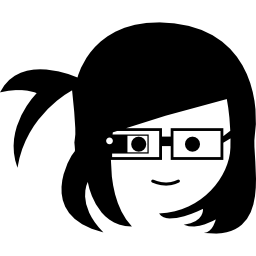 Girl using google glasses icon