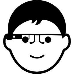 uomo con gli occhiali google icona