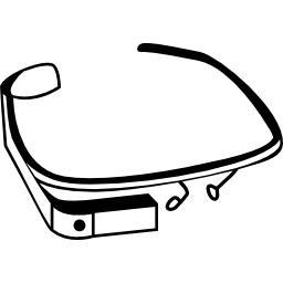 vista frontal superior do google glass Ícone