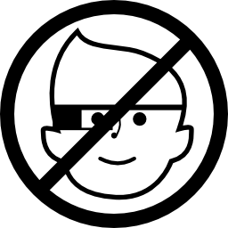 símbolo de prohibición de gafas de google icono