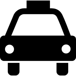 Автомобиль перевозки такси от вида спереди иконка
