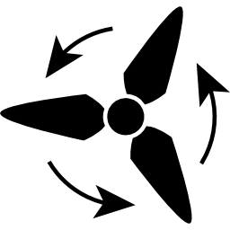 Ecological generator tool of rotatory fan icon
