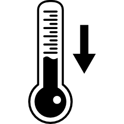 Descending temperature on thermometer tool icon