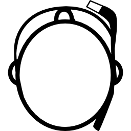 google-bril op persoonshoofd vanuit bovenaanzicht icoon