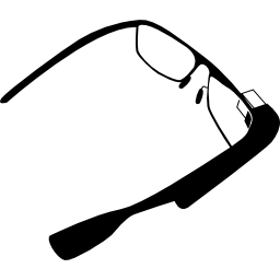 vista lateral superior dos óculos do google Ícone