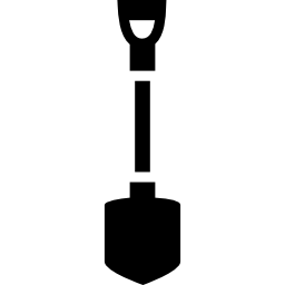 narzędzie do sprzętu rolniczego łopaty w pozycji pionowej ikona