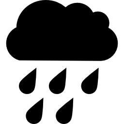 regendruppels vallen van een zwarte wolk icoon