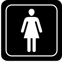 Woman silhouette in a square icon