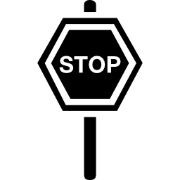 miejski sygnał ruchu ulicznego zatrzymania w sześciokącie na słupie ikona
