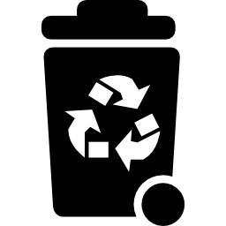 Trash container for recycle icon