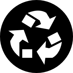 recycle pijlen driehoek symbool in een cirkel icoon