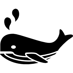 Whale oceanic mammal side view icon