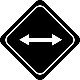 señal de tráfico con doble flecha en direcciones opuestas icono