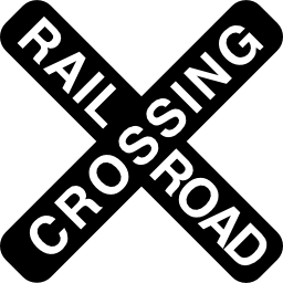 Rail road crossing cross signal icon