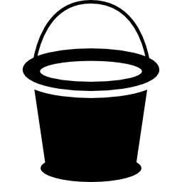 Pail cylindrical shape tool for construction materials icon