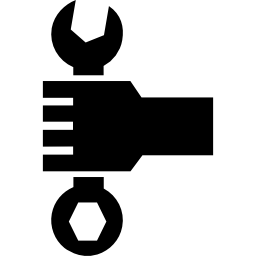 Hand holding a wrench icon