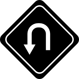 Curve arrow signal of traffic icon